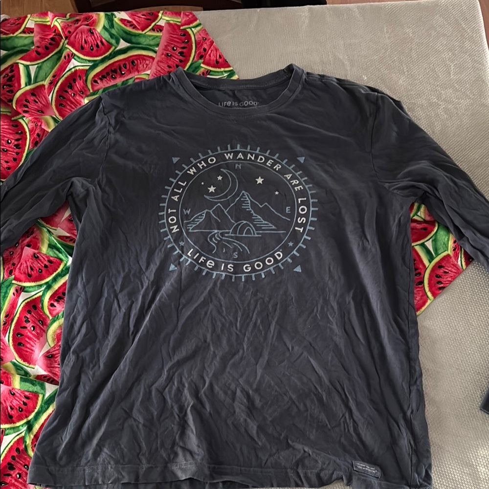 Life Is Good Blue Long Sleeve Tee